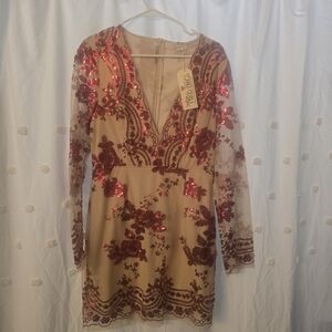 Southern Fried Chics Ladies Large Elegant Sequin Embellished Dress Nwt